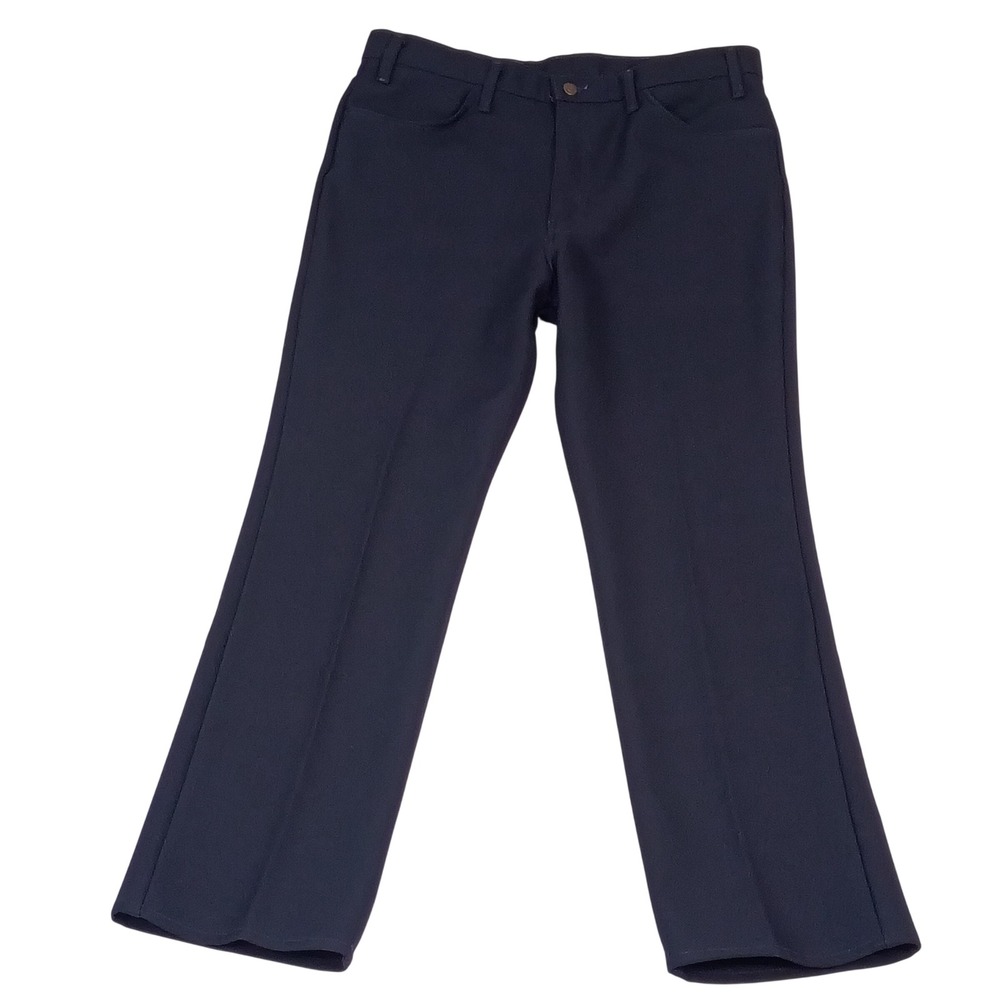 Vintage Levis Mens 38x32 Navy Blue Polyester Dacron Pants USA Made 80s